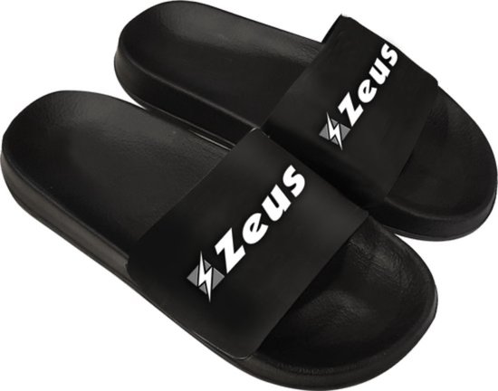 Badslippers/slippers Zeus, Zwart/wit, maat 44