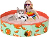 Hondenpeuterbad opvouwbaar hondenzwembad medium groot met opgewaardeerd PP-bord voor tuin terras badkamer (80 x 20 cm)