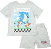 Sonic the Hedgehog shortama/pyjama speed katoen grijs maat 128
