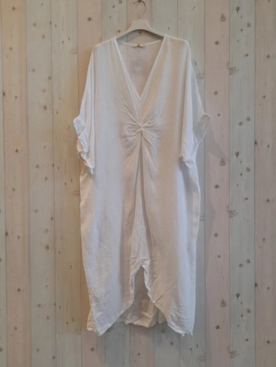 Robe tunique bohème Vintage faite à la main en coton avec travail décoratif Manches 7/8 Taille 40/42