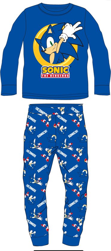 Sonic the Hedgedog pyjama velours blauw maat 110