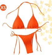 Livano Bikini Dames - Meisjes Bikini - Badpak - Push Up - Vrouwen Badkleding - Zwemmen - Sexy Set - Top & Broekje - Rood Oranje - Maat XS