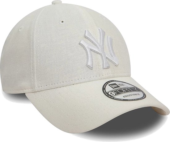 New Era 9fortyâ® Linen New York Yankees Cap 60503509 - Kleur Wit - Maat 1SIZE
