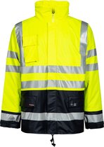 Lyngsøe Rainwear Winter regenjas fluor geel/marine - maat XL
