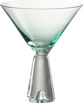 J-Line Lewis cocktailglas - glas - azuur - 4 stuks - woonaccessoires