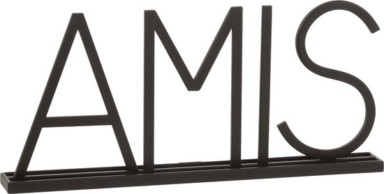 J-Line decoratie Amis - metaal- zwart