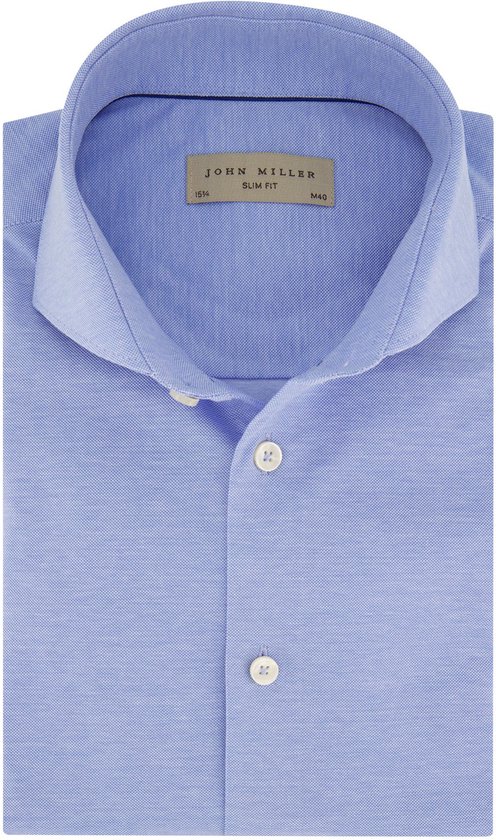 John Miller overhemd mouwlengte 7 blauw