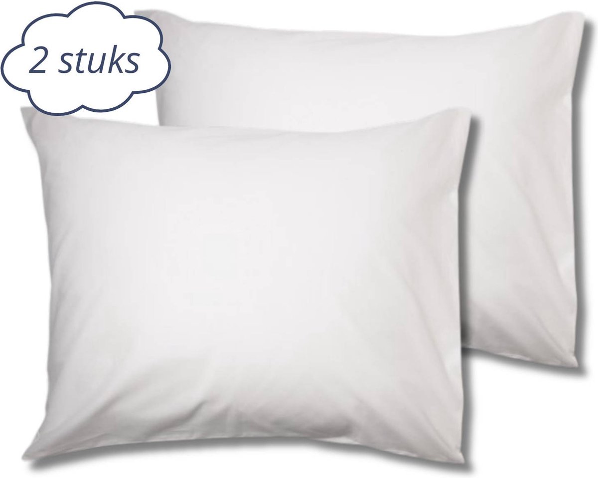 Droomtextiel Kussenslopen 60x70 cm Ivoor Set Van 2 Stuks - Hotelkwaliteit - 100% Hoogwaardige Katoen