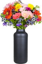 Floran Bloemenvaas - Apotheker model - mat zwart glas - H35 x D15 cm