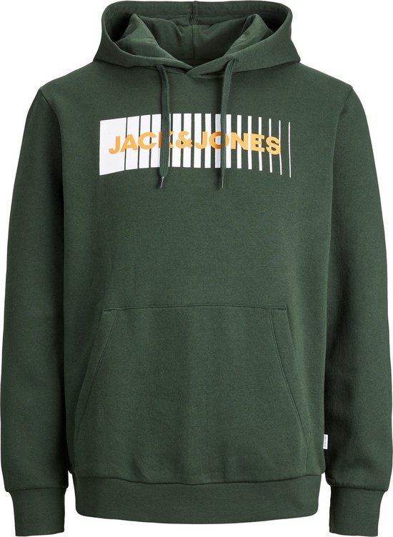 JACK & JONES Corp logo sweat hood play regular fit - heren hoodie katoenmengsel met capuchon - groen - Maat: XL