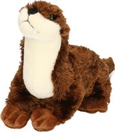 Uni Toys Knuffeldier Otter - zachte pluche stof - bruin - 16 cm - dieren speelgoed