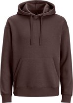 JACK & JONES Star basic sweat hood regular fit - heren hoodie katoenmengsel met capuchon - bruin - Maat: XXL