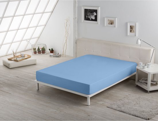 Verstelbaar onderlaken Alexandra House Living Blauw Claro 135/140 x 190/200 cm