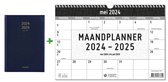 Brepols agenda 2024-2025 - 16 MAANDEN - Bretime LIMA - Dagoverzicht - Blauw + MGPcards - Maandplanner 2024-2025 - 15 Maanden