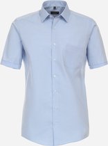 Redmond comfort fit overhemd - korte mouw - popeline - blauw - Strijkvriendelijk - Boordmaat: 39/40