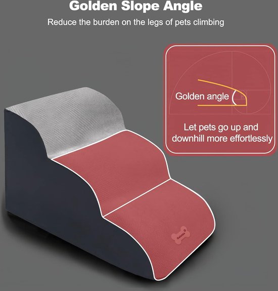 Galatée Hondentrap, zachte, comfortabele huisdiertrap met wasbare en ritssluiting bekleding, gemakkelijk te beklimmen hondenrampenstappen, hondenrampen voor slaapbank (wit