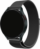 Smartwatch Milanees Bandje 20mm - Zwart - Luxe Milanese Horlogebandje geschikt voor Samsung Galaxy Watch 6 / 5 / Pro / 4 / 3 / Active 2 - Polar Ignite / Unite – Huawei