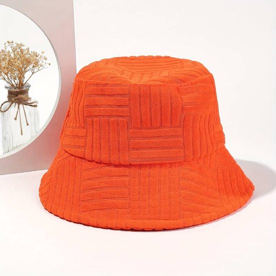 FLIPFLOP CLUB® Oranje Striped Bucket Hat - Accessoires voor EK voetbal - Koningsdag - Zachte Vissershoed - Vissershoedje - Unisex