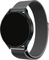 Smartwatch Milanees Bandje 20mm - Space Gray - Luxe Milanese Horlogebandje geschikt voor Samsung Galaxy Watch 6 / 5 / Pro / 4 / 3 / Active 2 - Polar Ignite / Unite – Huawei