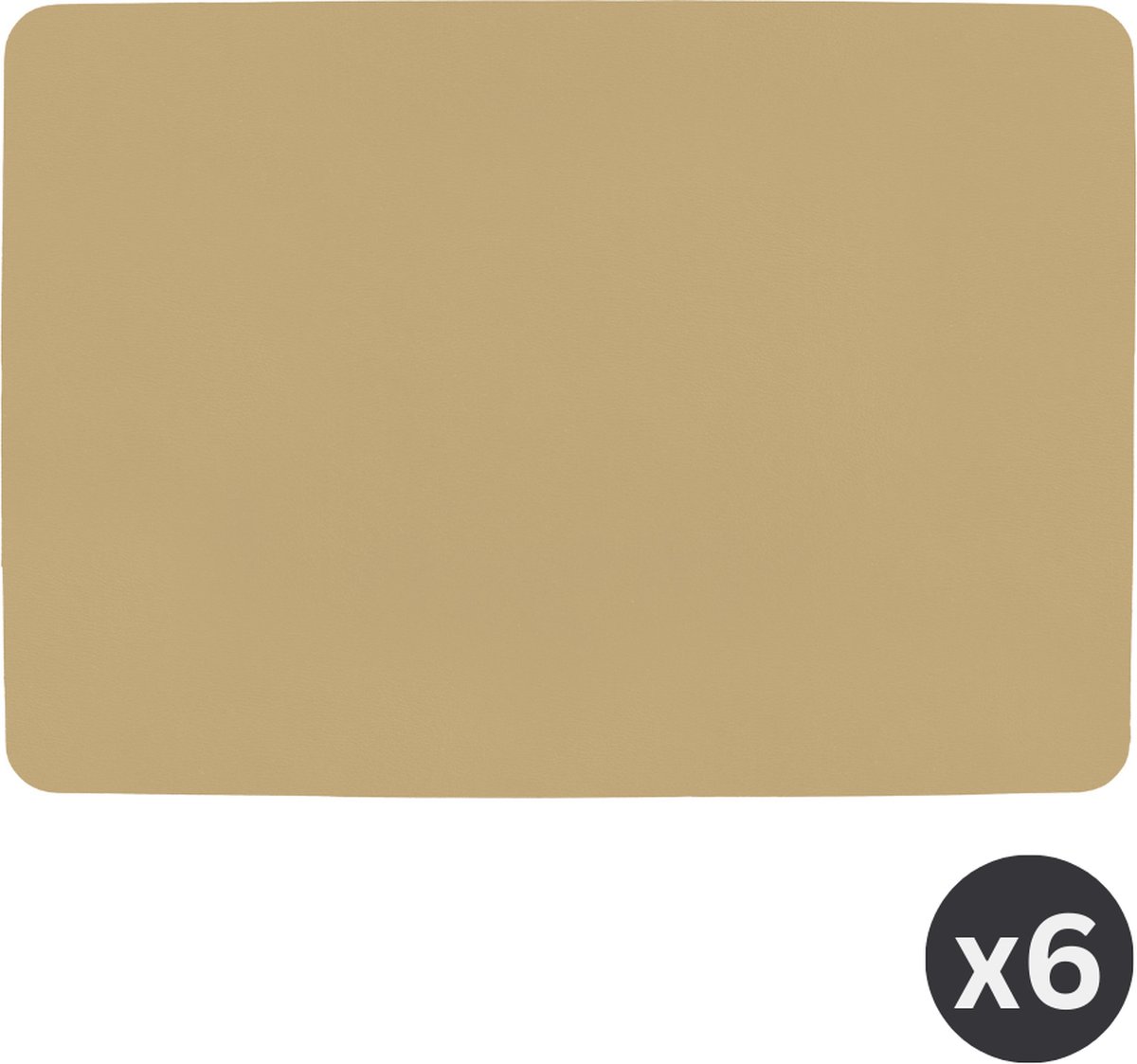 ZICZAC - Placemat TOGO - SET/6 - Dubbelzijdig - Kunstleer - 33x45 cm, zand