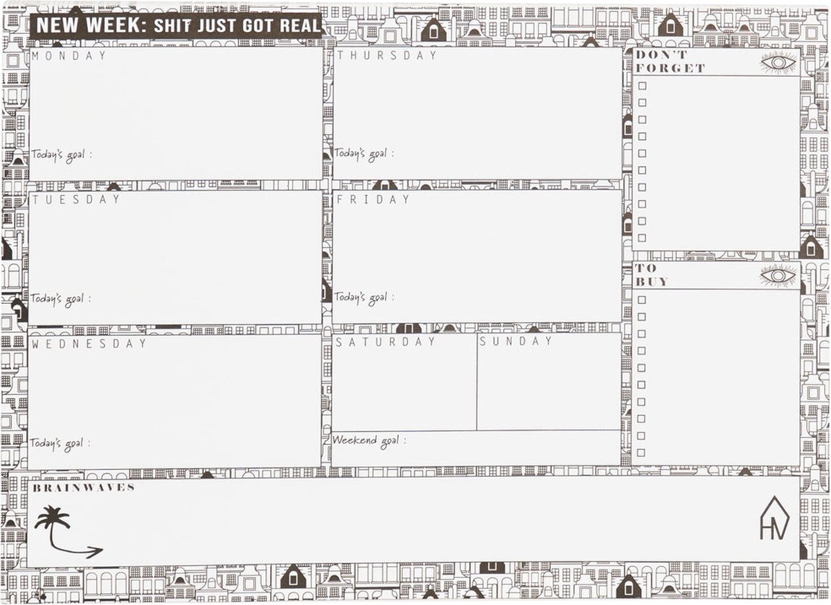Housevitamin - Weekplanner 'Amsterdam' (A4)