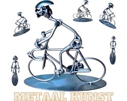 Wielrenner-metaal kunst-metaal beeld-fiets-sport-het best cadeau-uniek-verjaardag-sinterklas gift-kerst-geschenk
