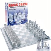 Montzys® Glazen Schaakbord - 35x35cm - Schaakset met Schaakstukken - Schaakborden - Chess