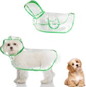 Regenjas voor honden, waterdichte hondenregenponcho met capuchon, hondenregenjas, verstelbaar en gemakkelijk te dragen, regen- en winddicht, voor kleine middelgrote hondenkatten (groen, M)