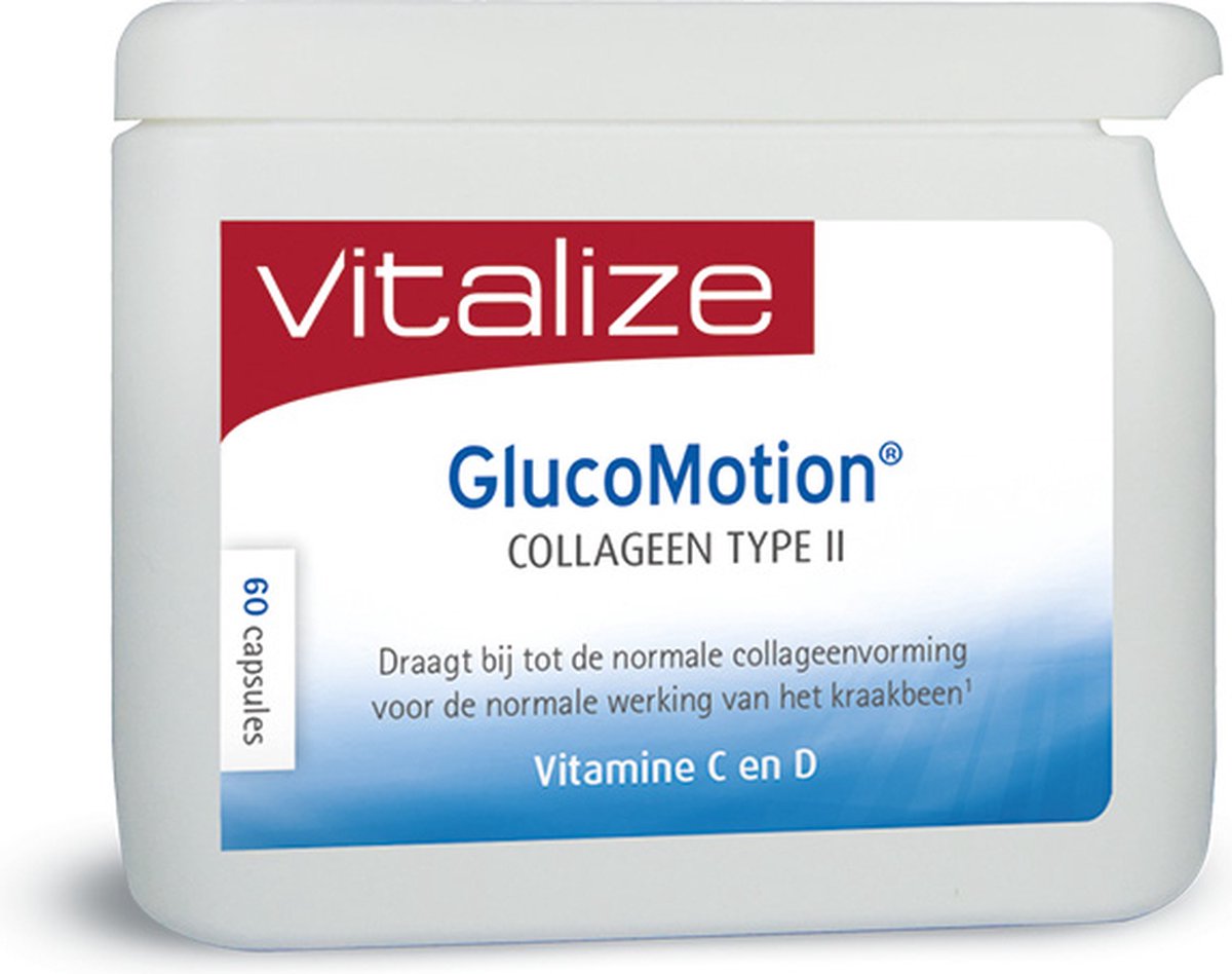 Goedkoopste Vitalize GlucoMotion® Collageen type II 60 capsules | Ongedenatureerd collageen type 2 - Met vitamine C en D3