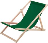 Beukenhouten ligstoel - strandstoel - ideaal voor strand, balkon, terras - Groen