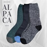 3 Paar Wollen Sokken | 95% Wol | Grijs | Blauw | Paars | Maat 35-38