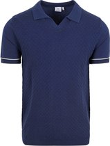Blue Industry - Knitted Poloshirt Riva Navy - Modern-fit - Heren Poloshirt Maat L