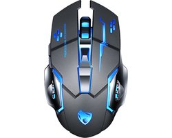 Elementkey M1 - Wireless Gaming Muis - Oplaadbaar + Draadloos - LED - 6 knoppen - 2400 DPI - USB Optische Ergonomische - Game Muis – Zwart