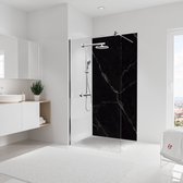 Schulte Deco design - paroi de douche design Stone marbre noir - Softtouch - 100x210 cm - peut être raccourci soi-même - décoration murale - décoration murale - panneaux muraux de salle de bain - revêtement mural