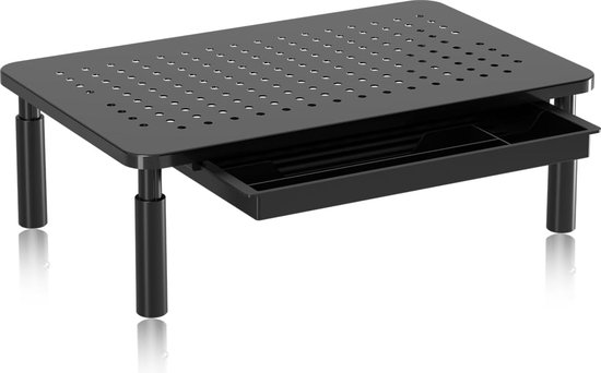FITUEYES Monitor Stand Glass Height Adjustable PC Laptop Computer Screen Booster 56x24x9.5cm DT105601GC
