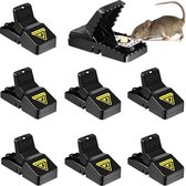 Primegoody Rattenbestrijding - Muizenval 8 Stuks - Rattenklem herbruikbaar - zwart