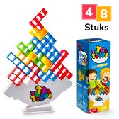 Tetra Tower Balans Spel - Tetris Tower Spel - Educatief Speelgoed - 3D Bouwpuzzel - leerzame spellen - Bouwset - Stack Attack - Montessori Speelgoed - Fijne Motoriek - Kleurrijke Bouwstenen - Ruimtelijk Inzicht - Creatief Speelgoed - 48 STUKS