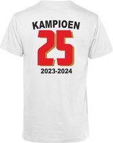 T-shirt 25x Kampioen | PSV Supporter | Eindhoven de Gekste | Shirt Kampioen | Wit | maat L