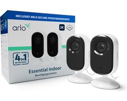 Arlo Essential 2K beveiligingscamera voor binnen - 2 IP-Camera's