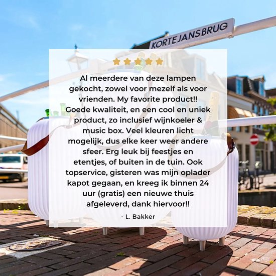 Nikki Amsterdam - The.Bag - Wijntas - Picknick - Kampeer - Reistas - Perfect Gift - Relatie Geschenk - The.Lampion S-35 - Multicolor LED verlichting - Bluetooth Speaker - Wijnkoeler - Inclusief wijnglazen - Besturing via gratis Nikki App van Nikki Amsterdam — afbeelding 3
