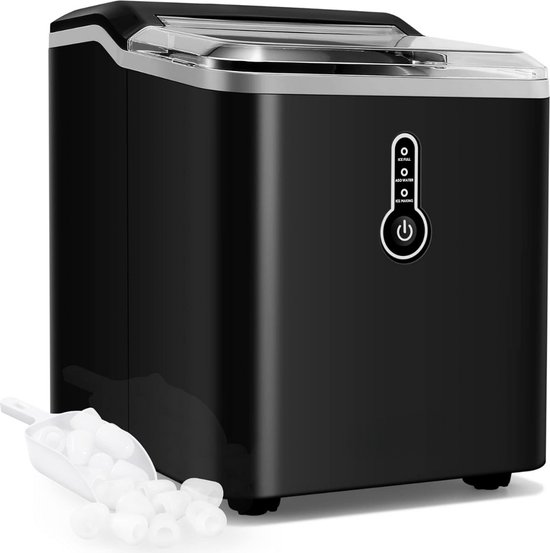COSTWAY IJsblokjesmachine, 3,2 liter, incl. schep timer, 24 ijsblokjes in 15 min/18 kg 24 uur/LCD-display