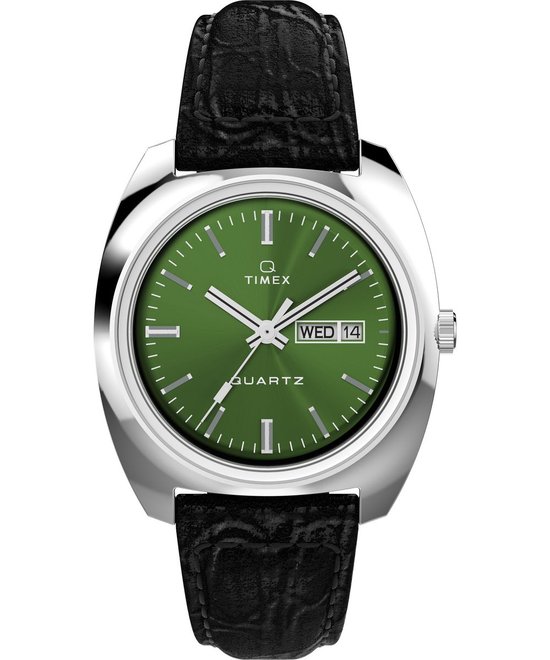 Timex Q Dress TW2W44700 Horloge - Leer - Zwart - Ø 37.5 mm