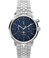 Timex Marlin Moonphase TW2W51300 Horloge - Staal - Zilverkleurig - Ø 40 mm