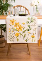 Tafelloper - Gobelinstof - Solis - Gele bloemen - Boterbloemen - Margrietjes - Paardenbloemen - Loper 45 x 140 cm