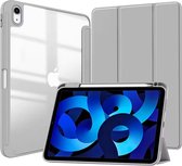 Techgrip Tablet Hoes Geschikt voor iPad 7/8/9 Generatie 2019-2020-2021 - 10.2 inch Smart Cover Tablet hoes met Aan en Uit functie - Bookcase hoes met styluspen opbergvak Grijs