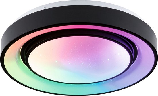 Paulmann WallCeiling Rainbow - Plafonniere - Dynamic RGB - Tunable White - 375mmm - wit - zwart -