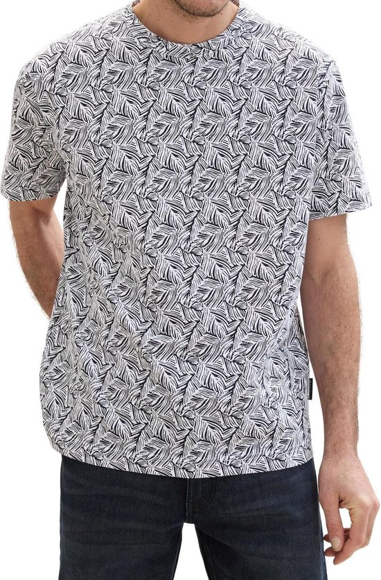 Tom Tailor T-shirt T Shirt Met Print 1041792xx10 35602 Mannen Maat - 3XL