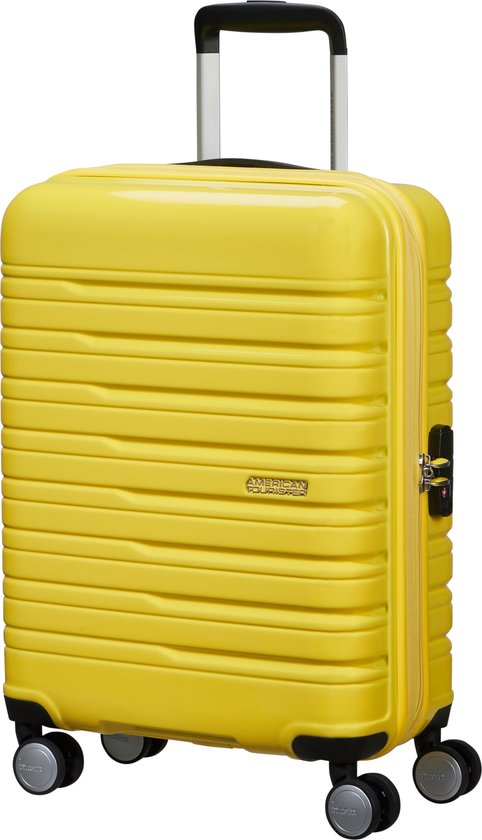 American Tourister Reiskoffer - Flashline Pop Spinner (4wielen) 55/20 handbagage Uitbreidbaar - Lemon Yellow - 2.7 kg