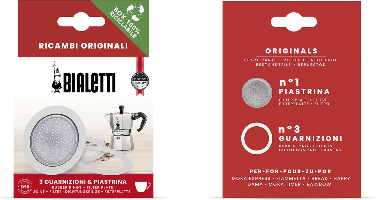 Filterplaatje voor de espressomaker 3 en 4 kops, ALU - Bialetti - Bialetti