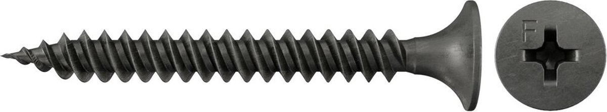 Fischer 1.000x snelbouwschroef 3,5 x 25 trompetkop gefosfateerd fijne draad kruiskop PH - 040603